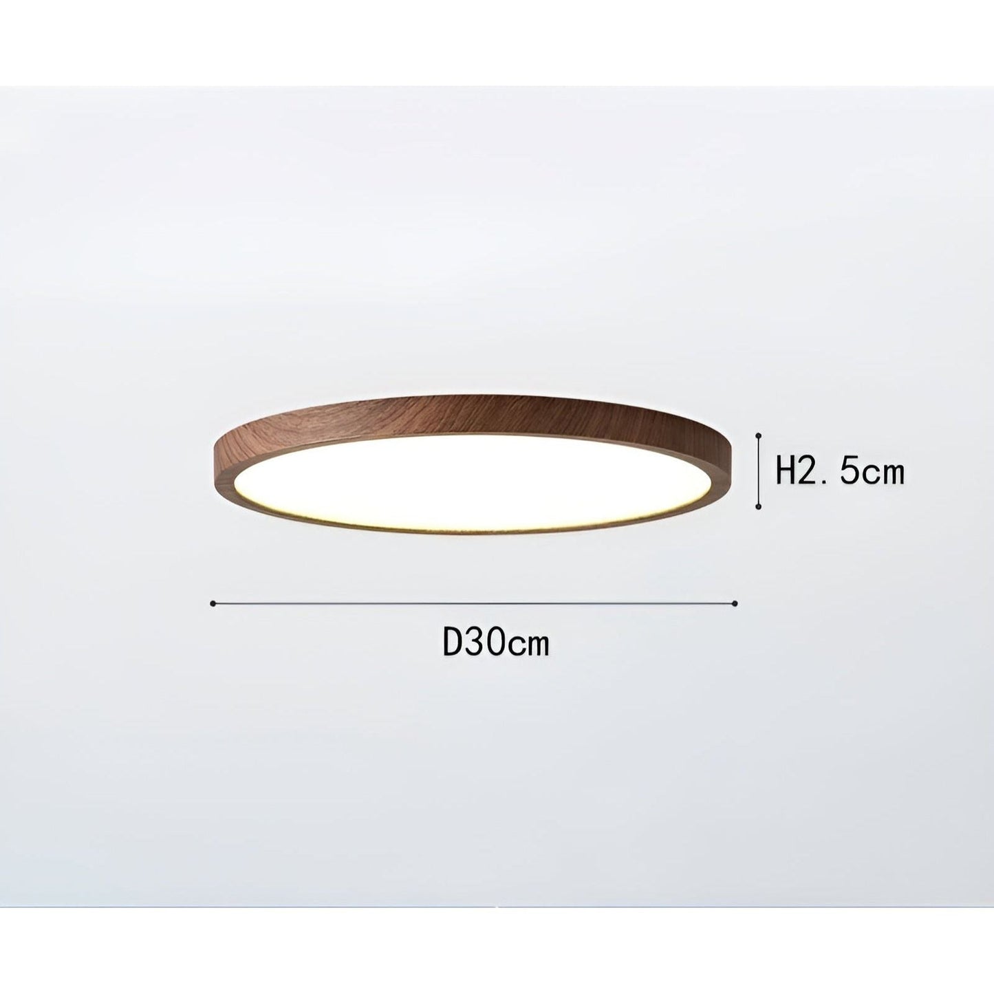 GrainGlow Light – Moderne, ultradünne Holz-Deckenleuchte