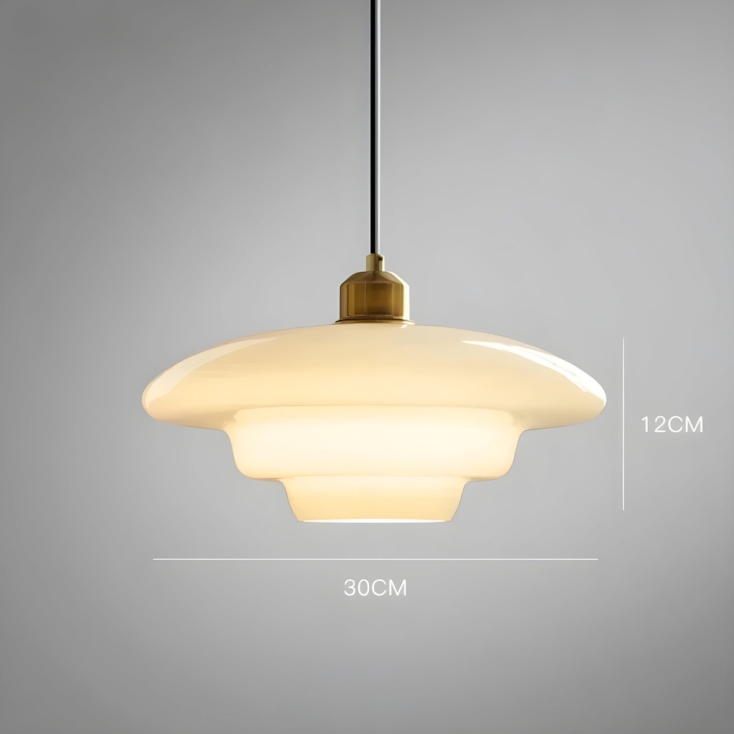 AuraBeam Licht – Minimalistische cremefarbene LED-Pendelleuchte aus Glas | Karnz