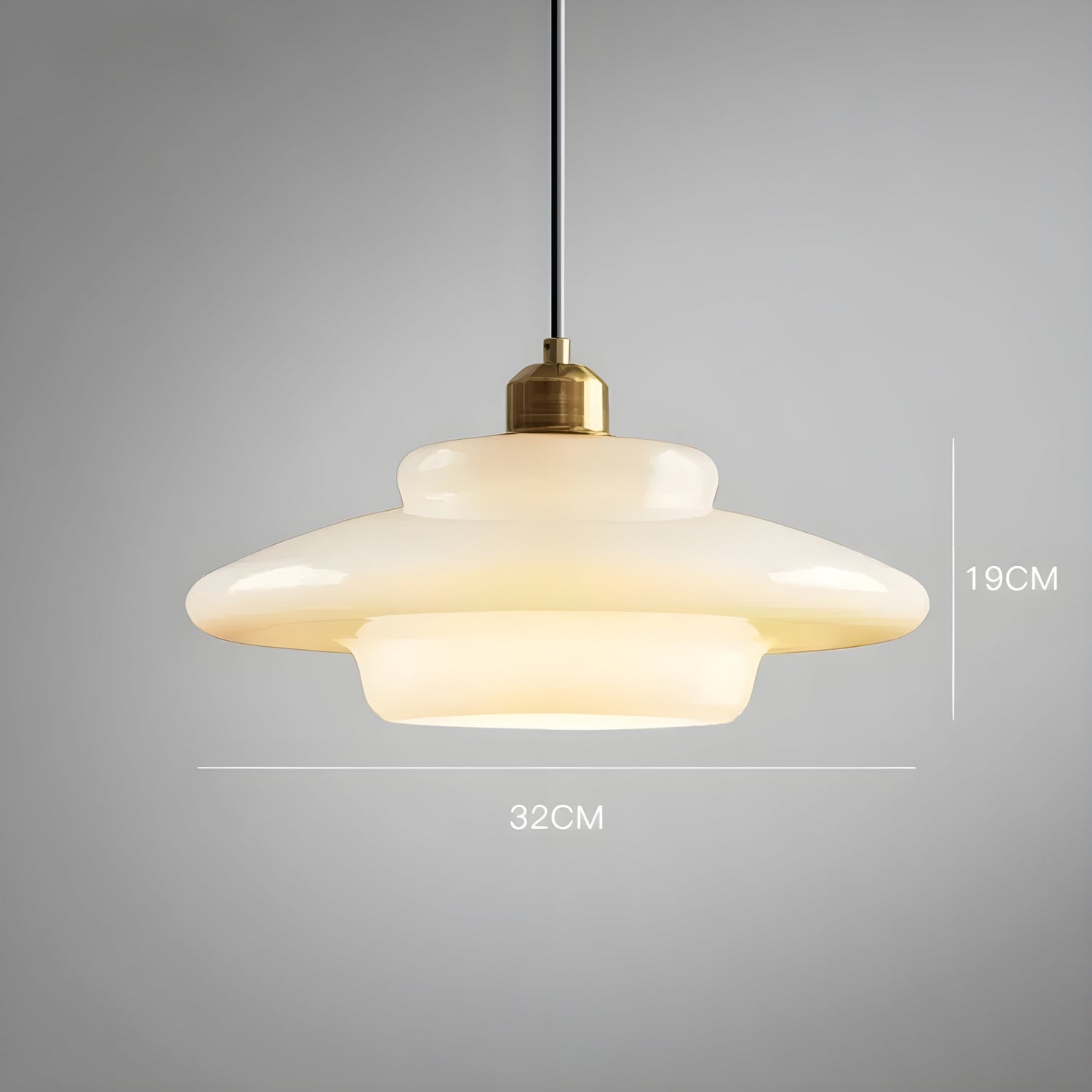 AuraBeam Licht – Minimalistische cremefarbene LED-Pendelleuchte aus Glas | Karnz