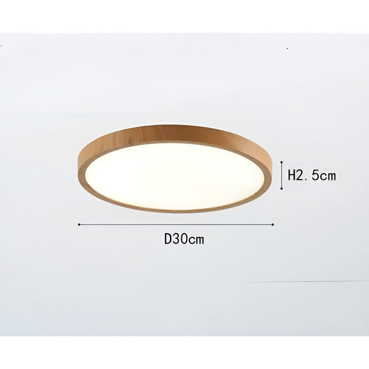 GrainGlow Light – Moderne, ultradünne Holz-Deckenleuchte
