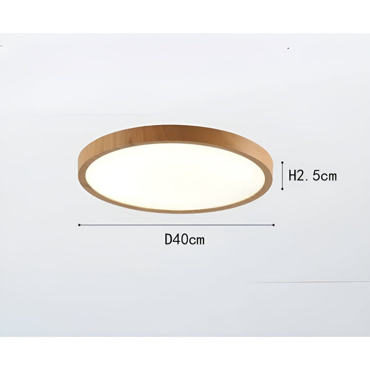 GrainGlow Light – Moderne, ultradünne Holz-Deckenleuchte