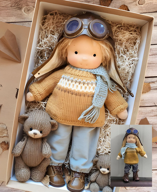 Handgemachte Waldorf Puppe | Weiches, Organisches Spielzeug für die Emotionale Entwicklung
