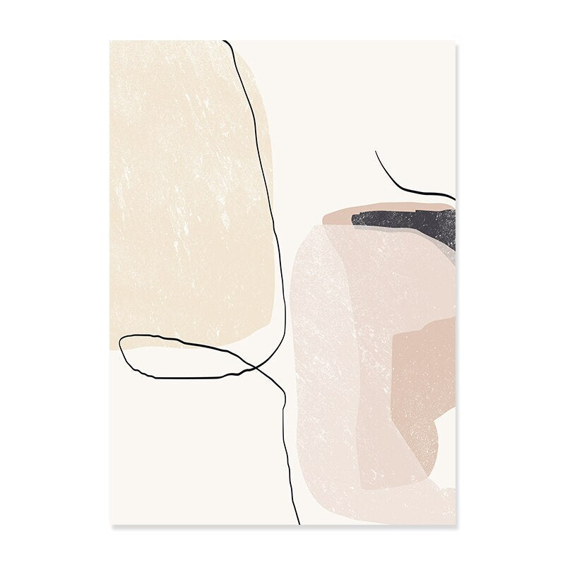 Abstract Beige Marble Geometric Shapes - Leinwand Wandkunstdruck