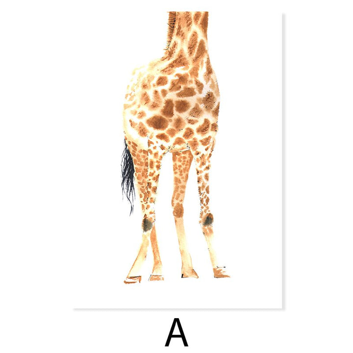 Süße Giraffe Traum Aquarell - Leinwand Wandkunst Druck