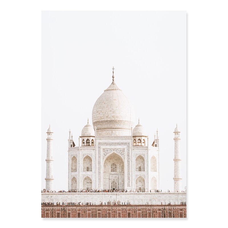 Bohemia Leaves Getrocknete Pflanzen Taj Mahal - Leinwand Wandkunst Druck