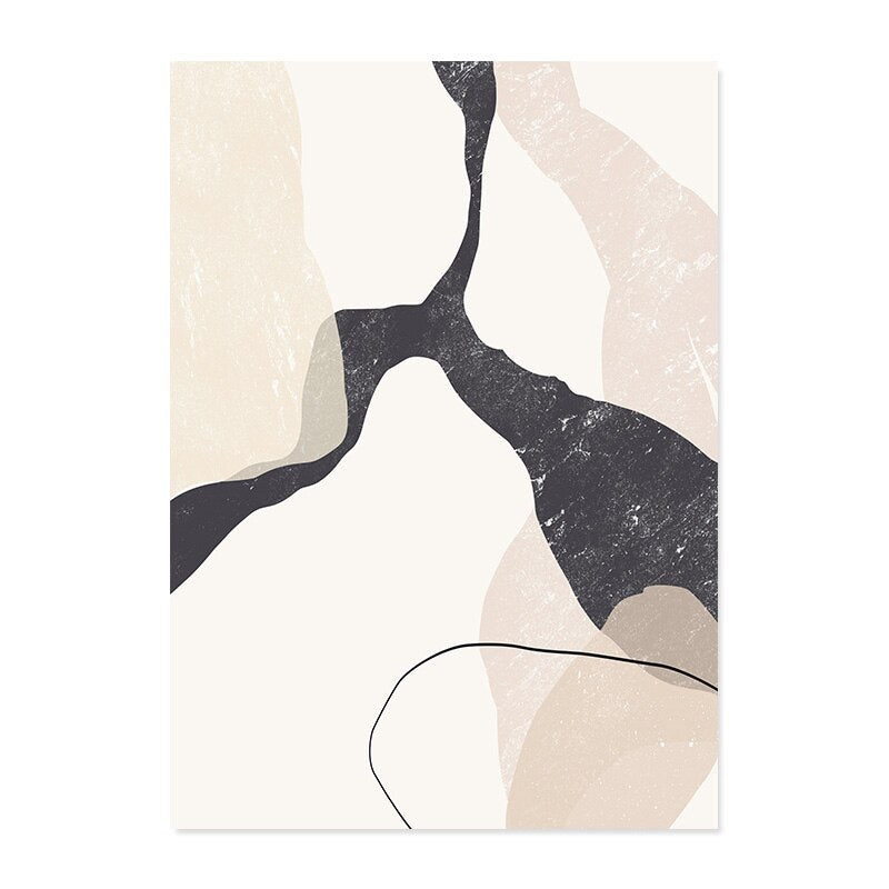 Abstract Beige Marble Geometric Shapes - Leinwand Wandkunstdruck