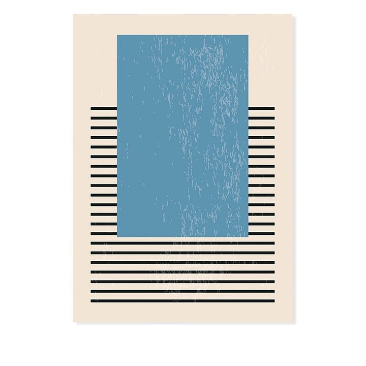 Abstract Gelb Blau Geometrische Formen - Leinwand Wandkunst Druck