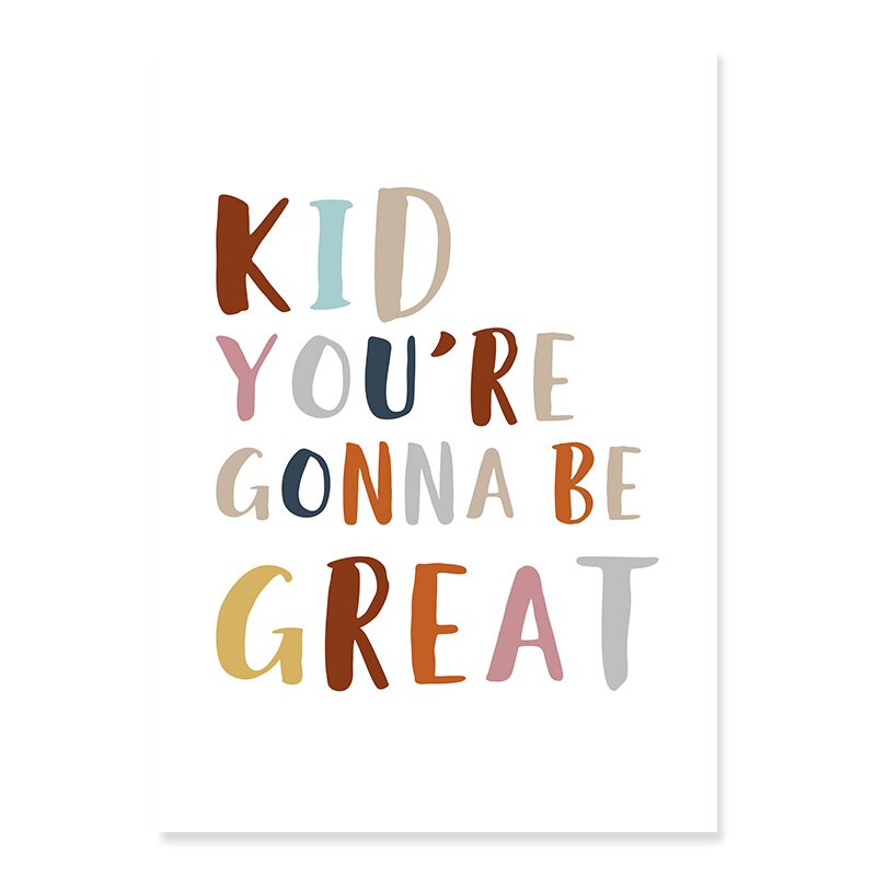 Boho Rainbow Neutral Nursery Motivational - Canvas Wandkunst Druck