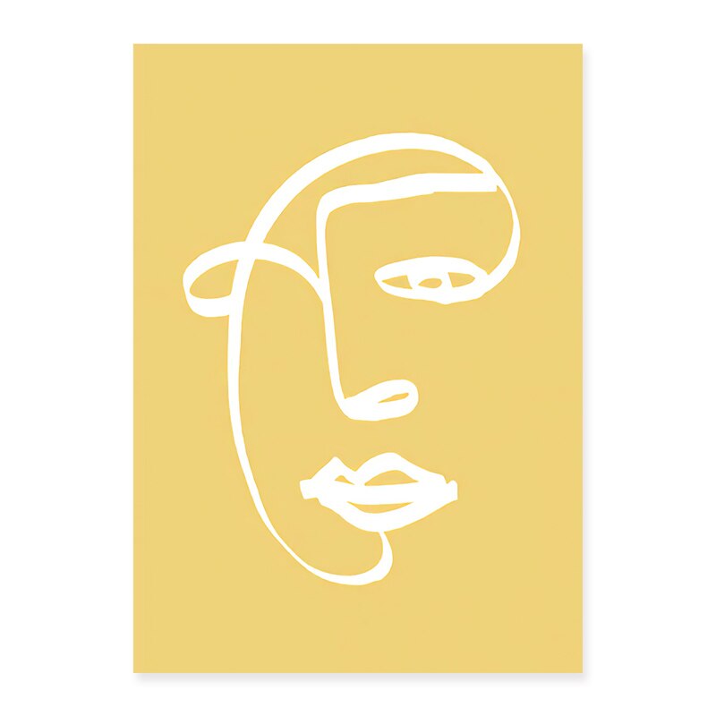 Trendige abstrakte gelbe Grafikdesigns – Leinwanddruck