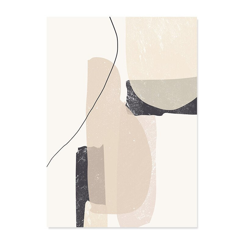 Abstract Beige Marble Geometric Shapes - Leinwand Wandkunstdruck