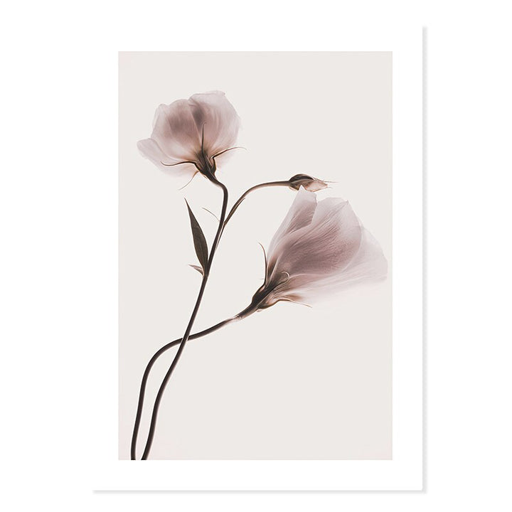 Abstract Pink Floral Silhouette Bei Dämmerung - Leinwand Wandkunst Druck