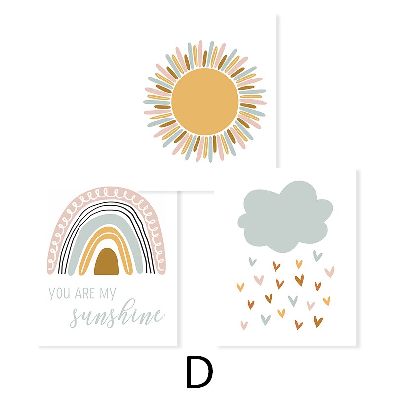 Clouds Sunshine Lovely Mountain Nursery - Leinwand Wandkunst Druck