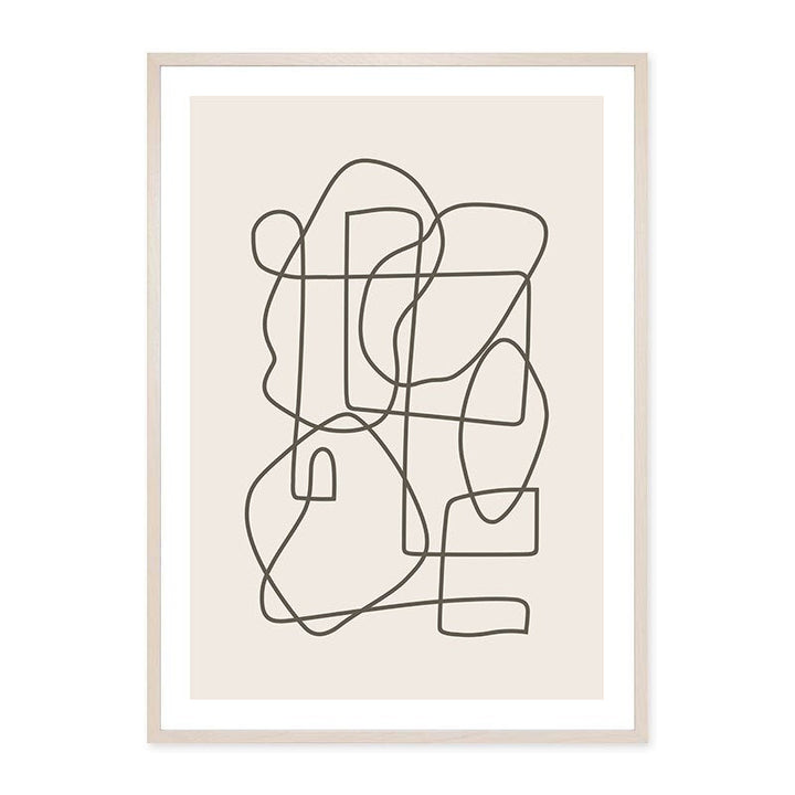 Moderne, neutrale abstrakte Linienkunst – Leinwanddruck