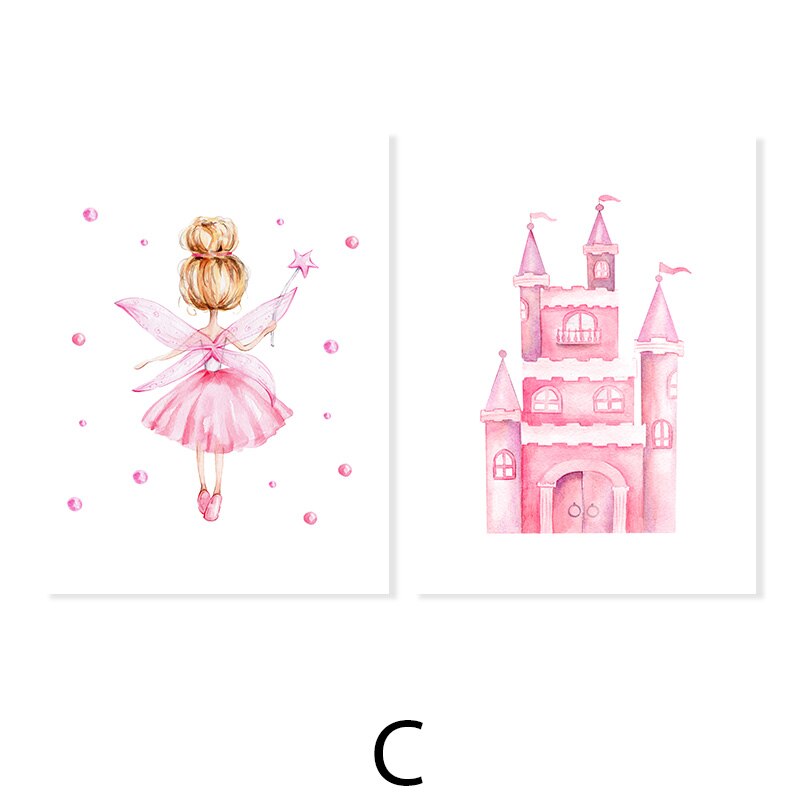 Prinzessinnenschloss in Rosa - Leinwandbild