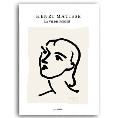 Vintage-Matisse-Linienfigur (Europäischer Stil) – Leinwanddruck