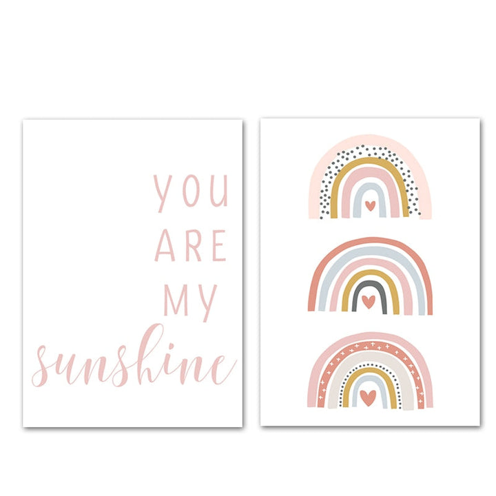 Du bist mein Sonnenschein – Regenbogen-Kinderzimmer – Leinwandbild