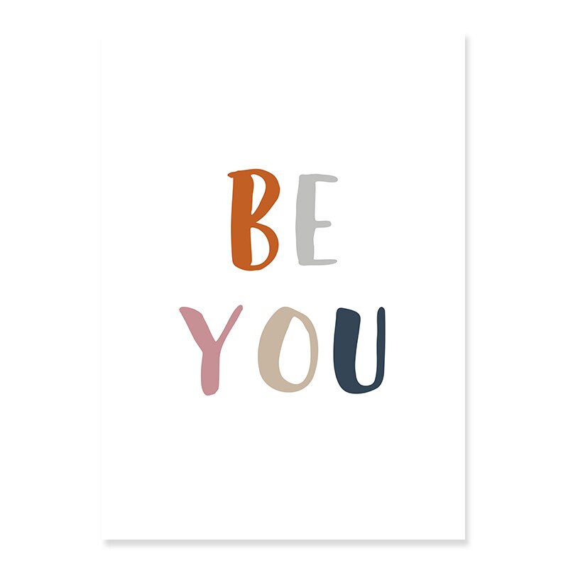 Boho Rainbow Neutral Nursery Motivational - Canvas Wandkunst Druck