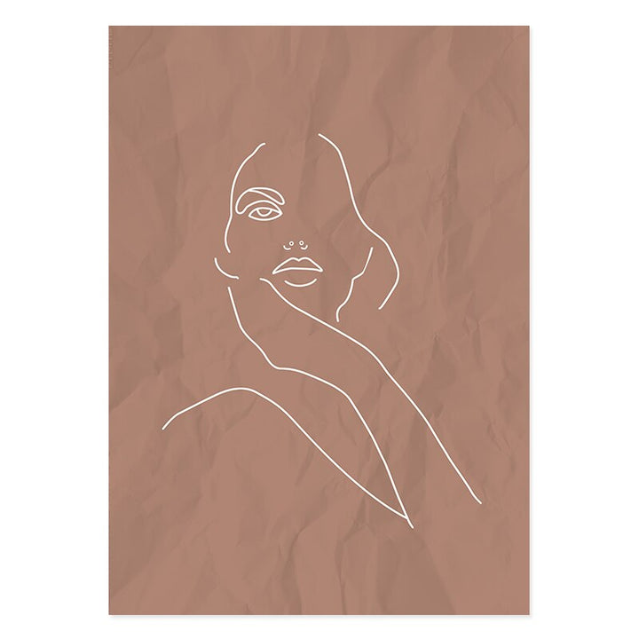 Abstract Boho Natur Beige Zeitgenössisch Regenbogen - Leinwand Wandkunst Drucken