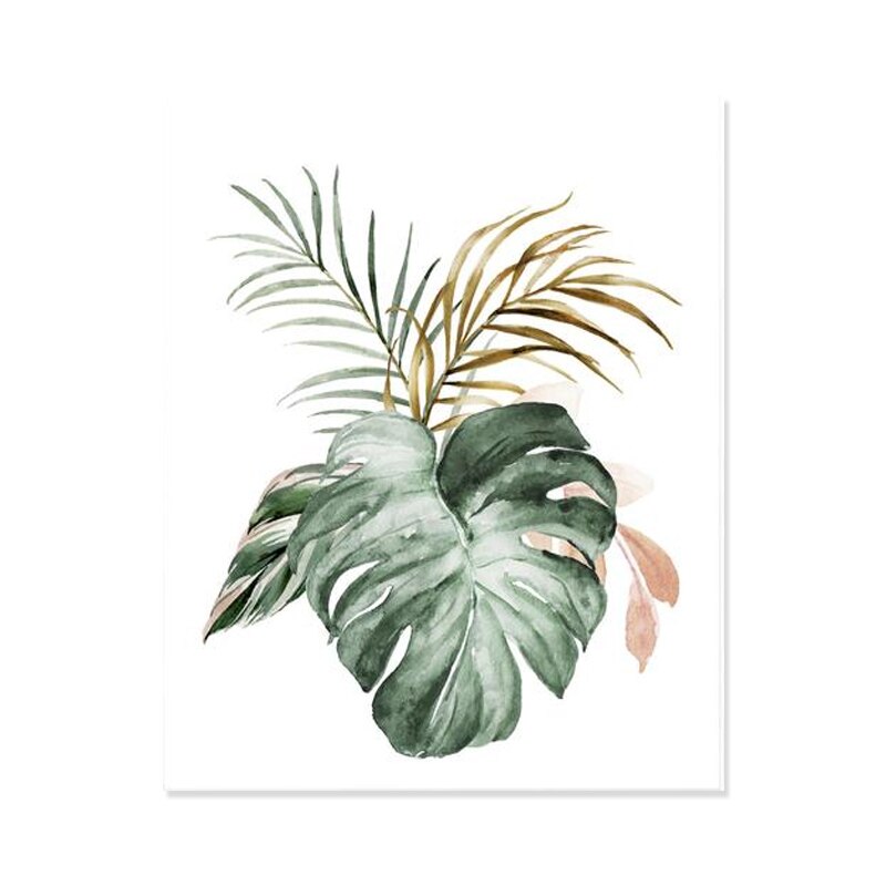 Tropische botanische grüne Blätter - Leinwandbild