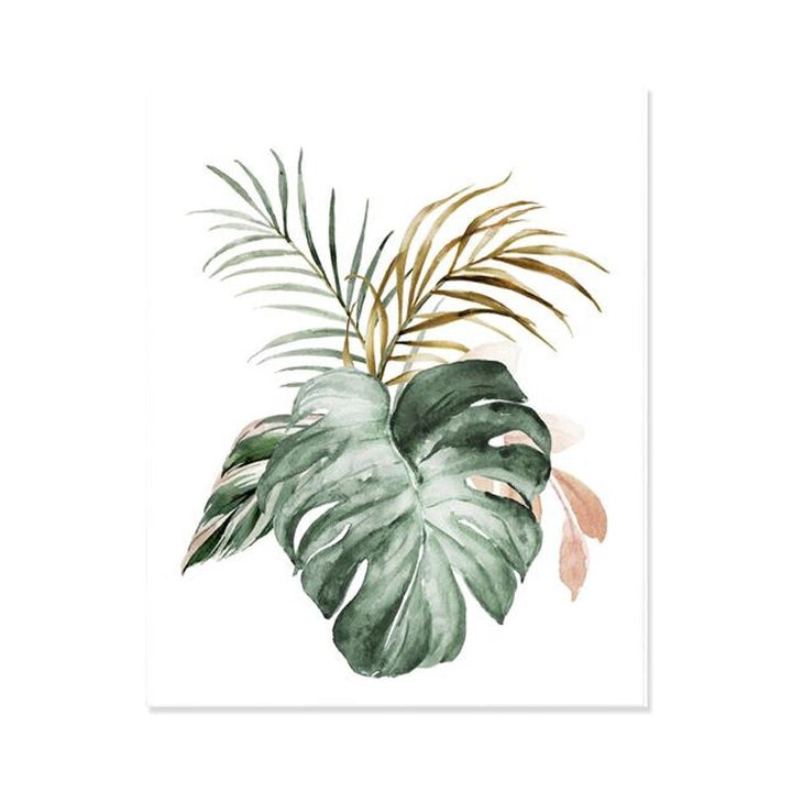 Tropische botanische grüne Blätter - Leinwandbild