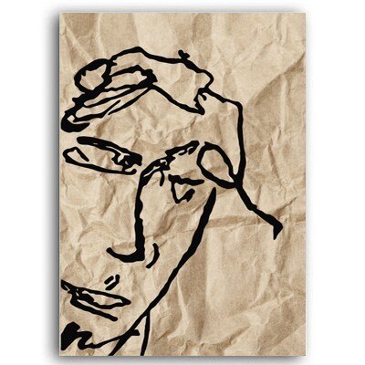 Vintage-Matisse-Linienfigur (Europäischer Stil) – Leinwanddruck