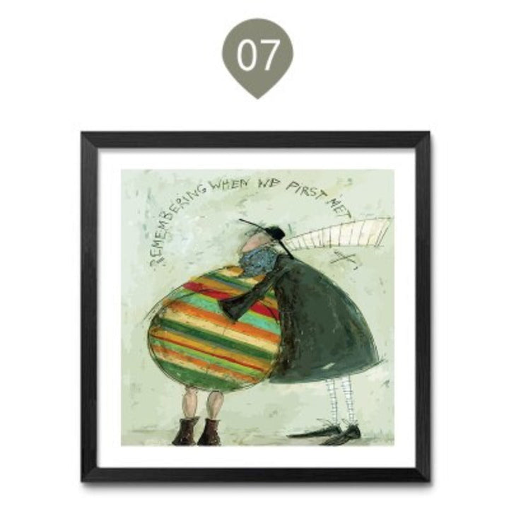 Abstrakte nordische Landschaft im Vintage-Stil – Leinwanddruck
