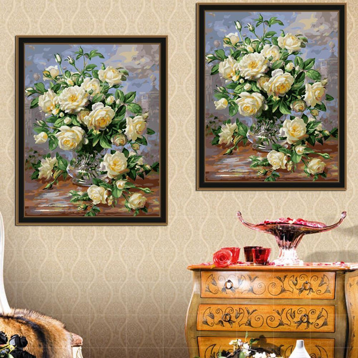 Vase of Roses - Van-Go Malen nach Zahlen Set | Karnz