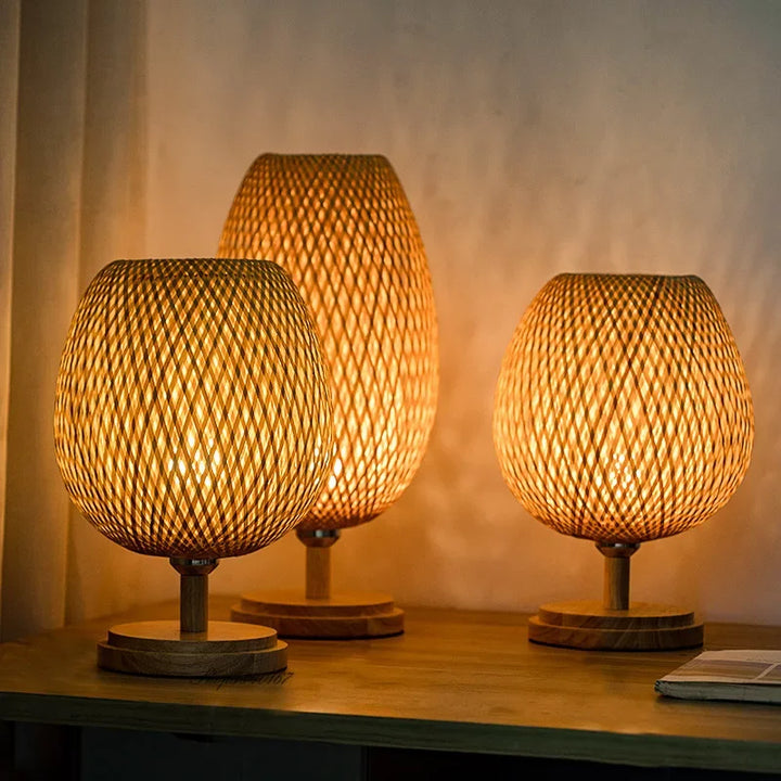 Karnz | Vintage Bambus Tischlampe - TimberGlow
