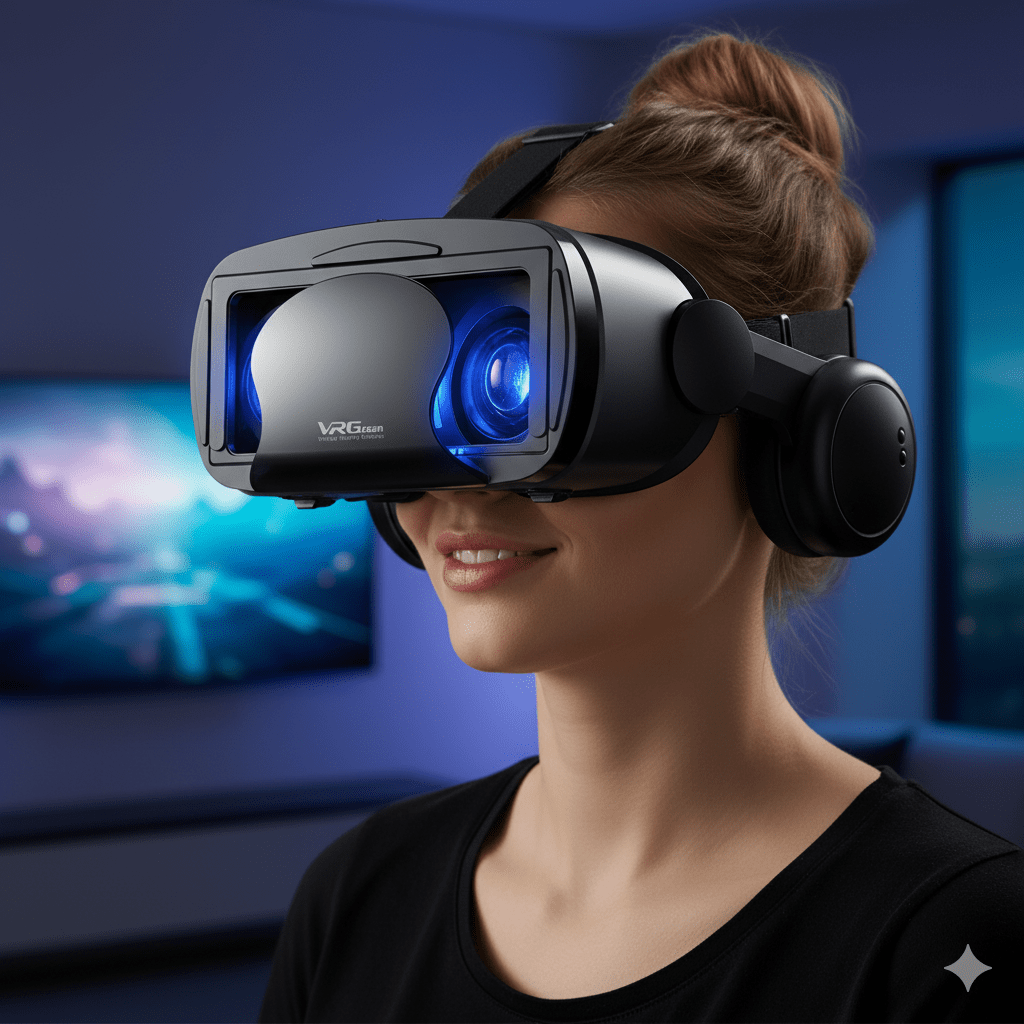 VISIAX – 3D-VR-Brille mit Kopfhörern und Controller