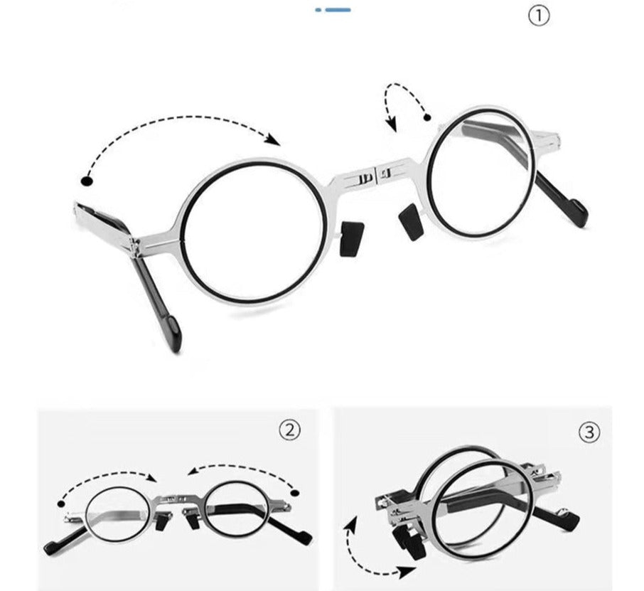 VisionFold Kompakte Faltbrille – Ultraleichte, robuste Lesebrille mit flexiblen, kratzfesten Gläsern