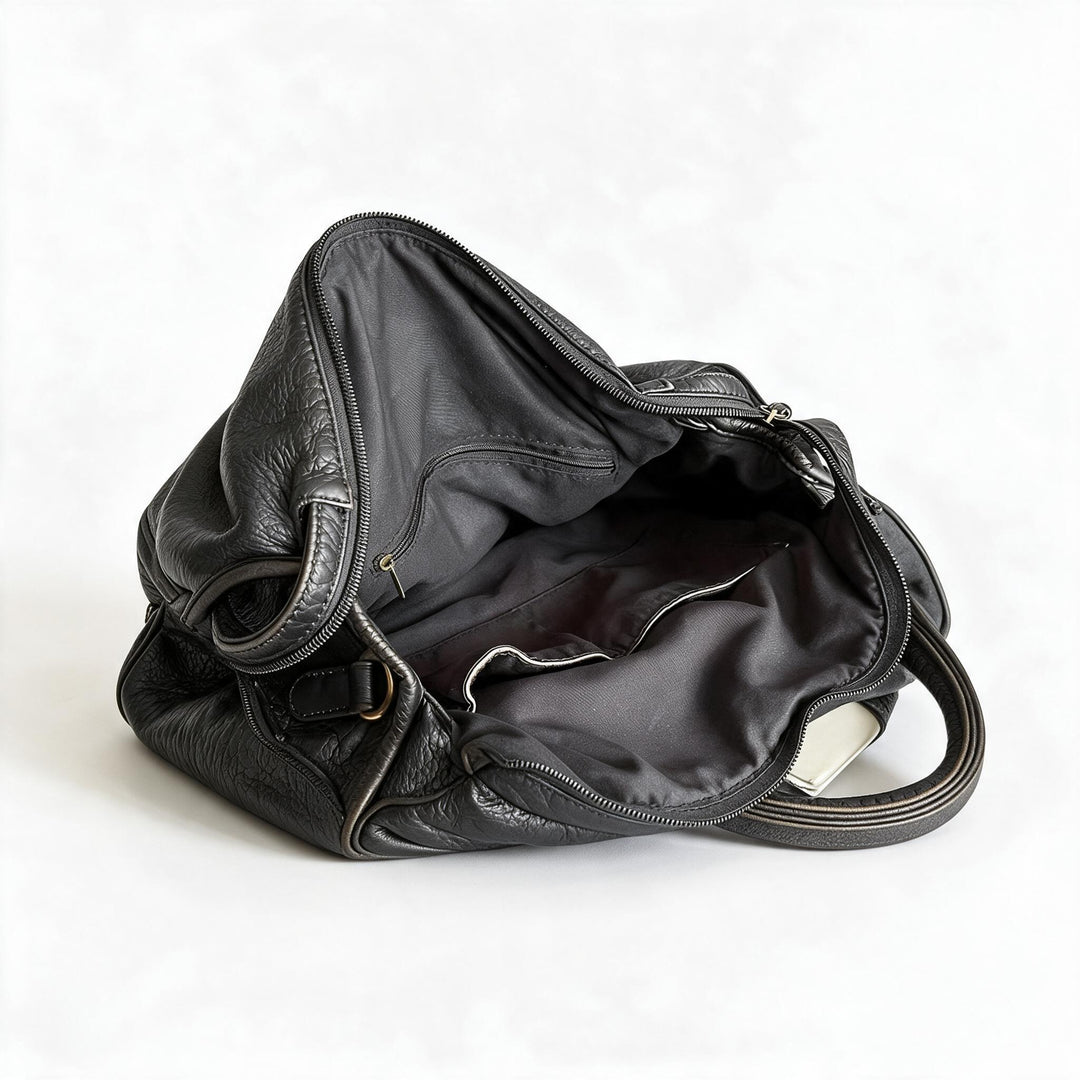 Luxus schwarze Lederhandtasche