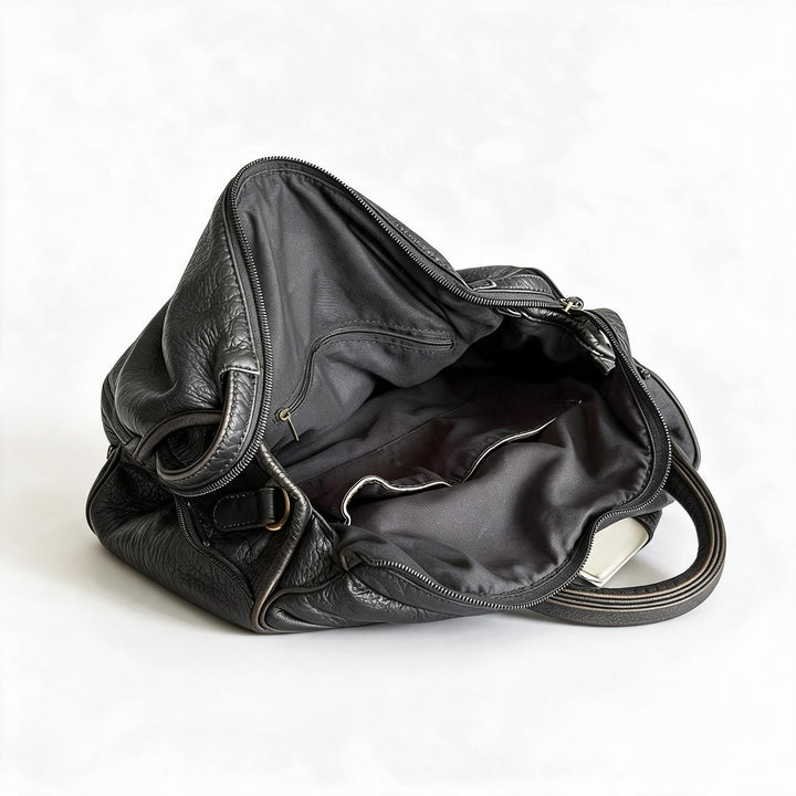 Luxus schwarze Lederhandtasche