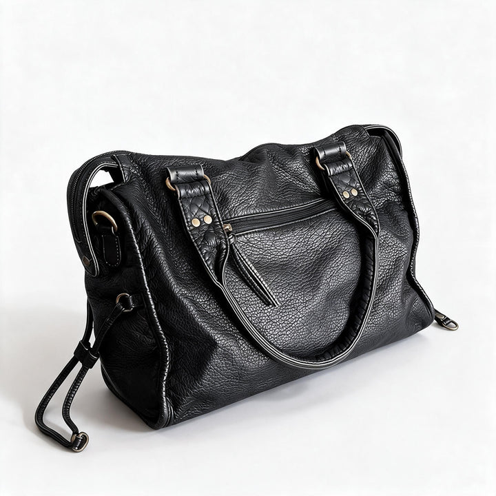 Luxus schwarze Lederhandtasche