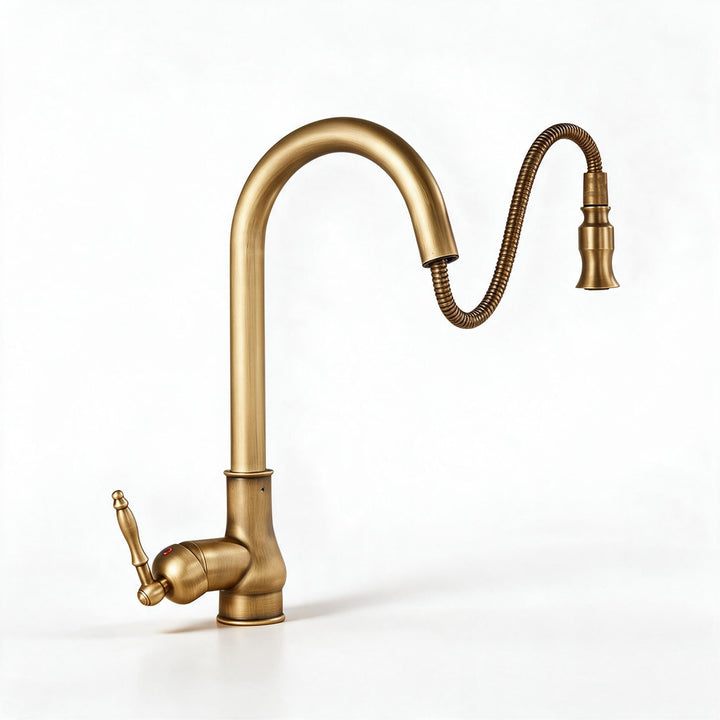 Karnz | VintageTap Wasserhahn - Antike Messing Küchenmischerhahn