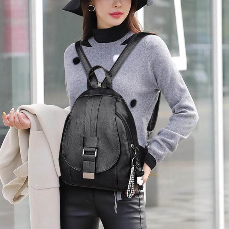 Premium Wasserabweisender Leder Rucksack für Frauen | Karnz