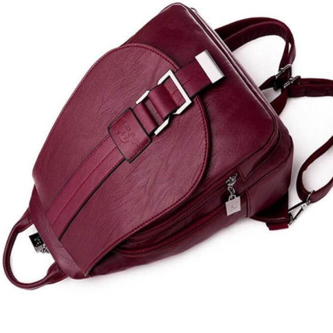 Premium Wasserabweisender Leder Rucksack für Frauen | Karnz