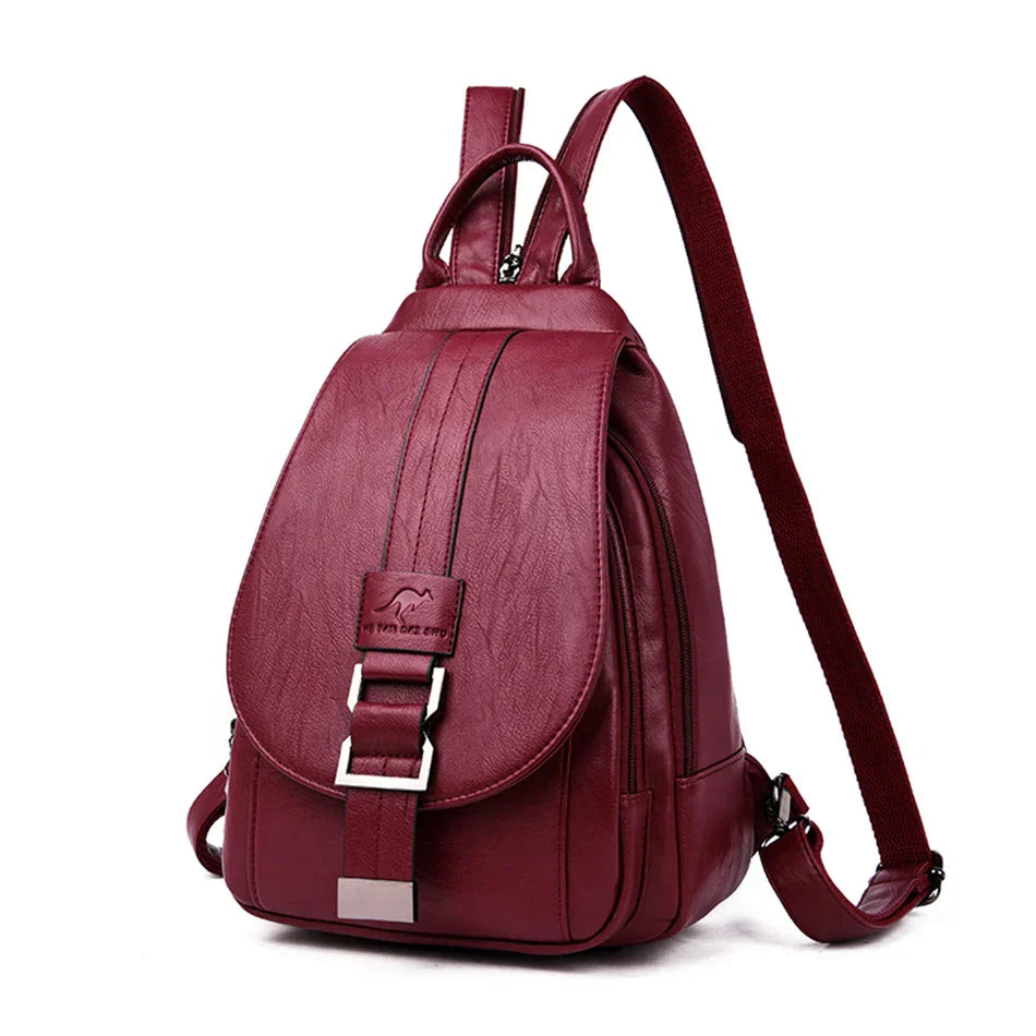 Premium Wasserabweisender Leder Rucksack für Frauen | Karnz
