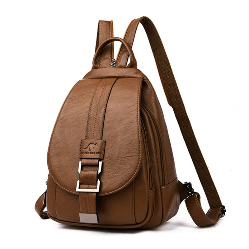 Premium Wasserabweisender Leder Rucksack für Frauen | Karnz