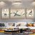 Set aus 3 Stück Modern Aesthetics Triptychon Licht Luxus Feder Abstrakte Wandkunst Feine Kunst Leinwanddrucke Feng Shui Bilder für modernes Wohnzimmer | Karnz