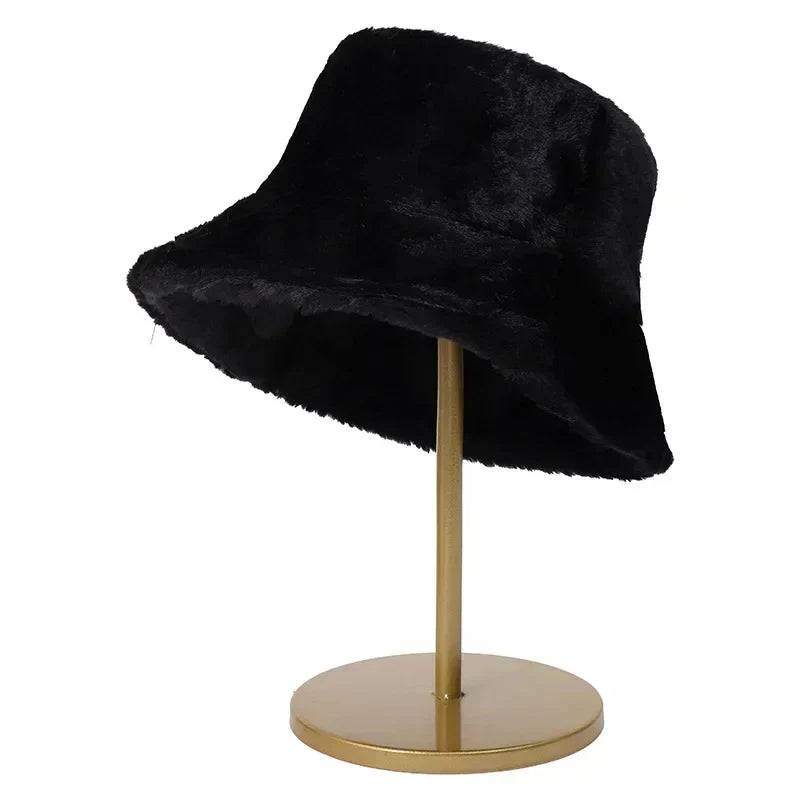 Herbst-Bucket-Hat für Damen aus Kunstkaninchenfell – Lorna