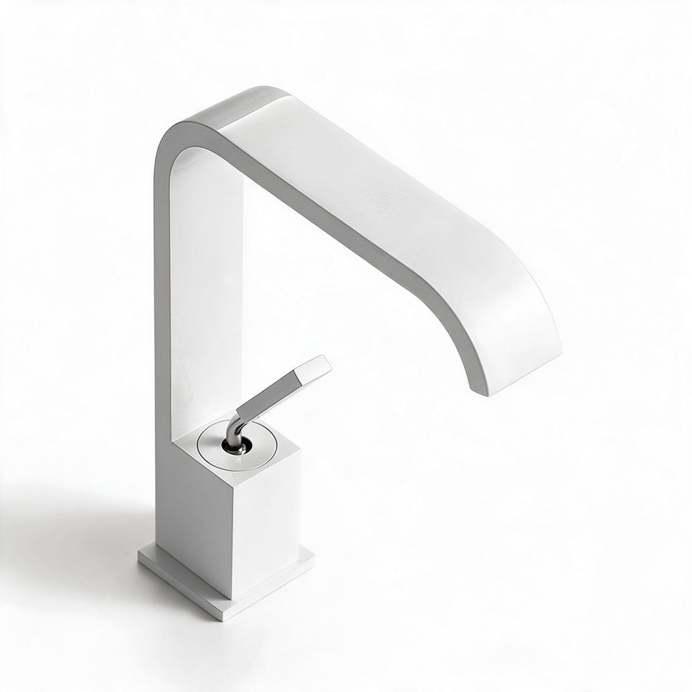Wasserfall Auslauf Weitverbreiteter Waschbecken Wasserhahn Moderner Metall Weitverbreiteter Waschbecken Wasserhahn