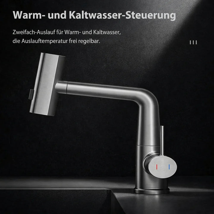Ausziehbare Küchenarmatur mit LED & 5 Strahlmodi | Karnz