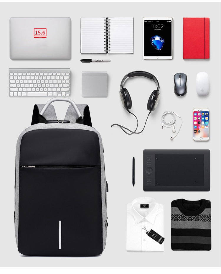 Wasserabweisender Diebstahlschutz-Rucksack mit USB-Ladeanschluss – SafeCarry | Karnz