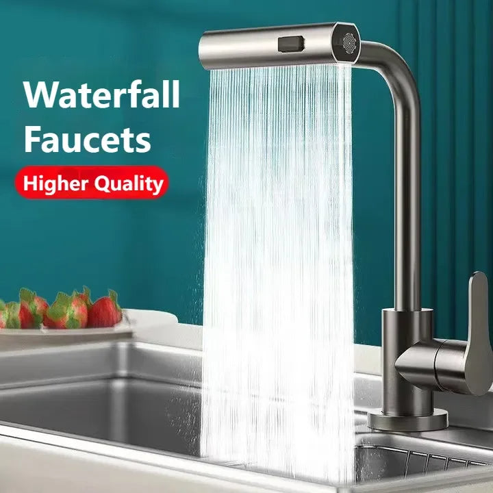 Wasserfall Küchenarmaturen Pull Out Regen Spray Badezimmer Waschbecken Wasserhahn | Karnz