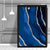 Abstrakter Kunstdruck in Marineblau und Silber Nr. 3