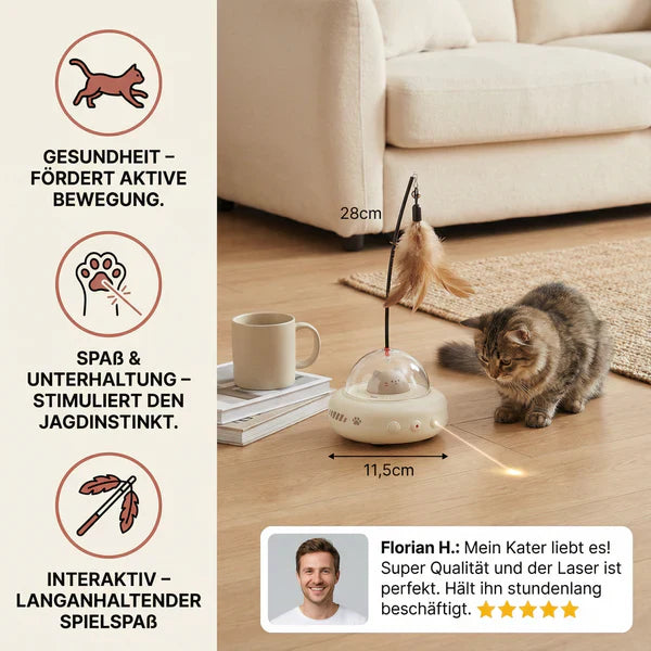Intelligentestes Katzenspielzeug mit LED-Laser & Feder Karnz