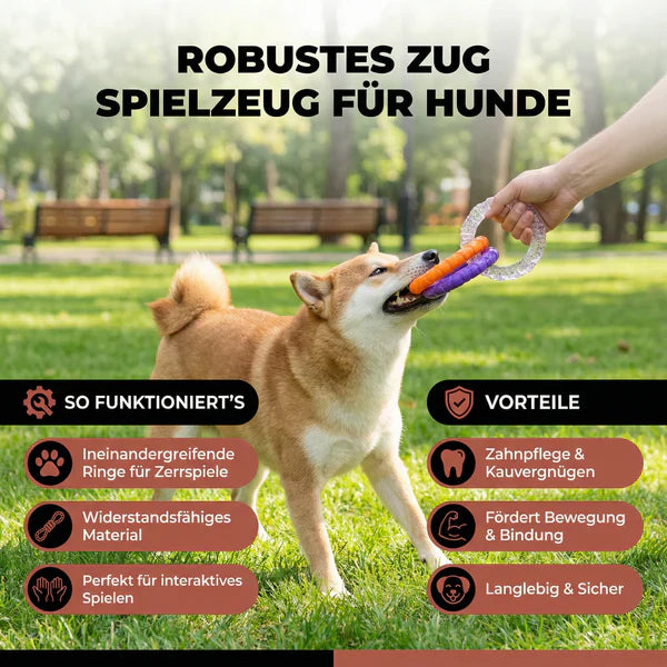 3-Ring-Kauspielzeug für Hunde robust und zahnfreundlich Karnz