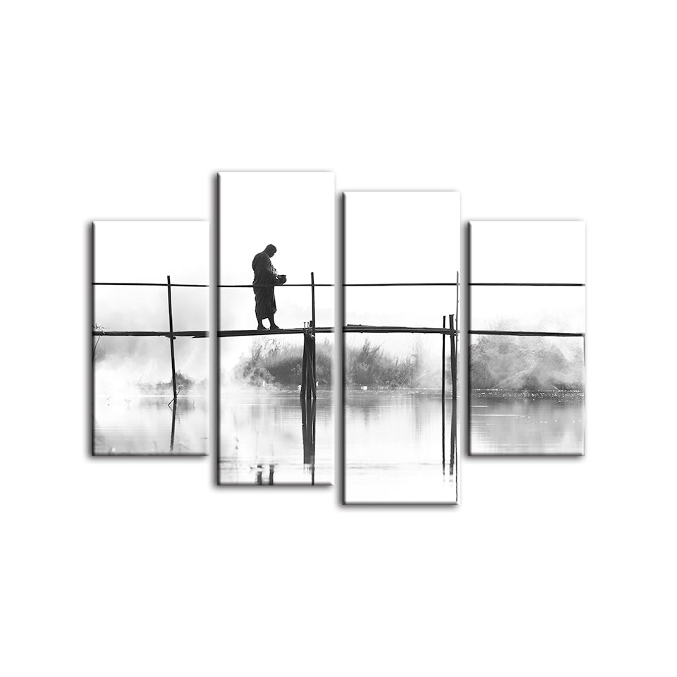 Bridge Walking 4 Stück - Leinwand Wandkunst Gemälde