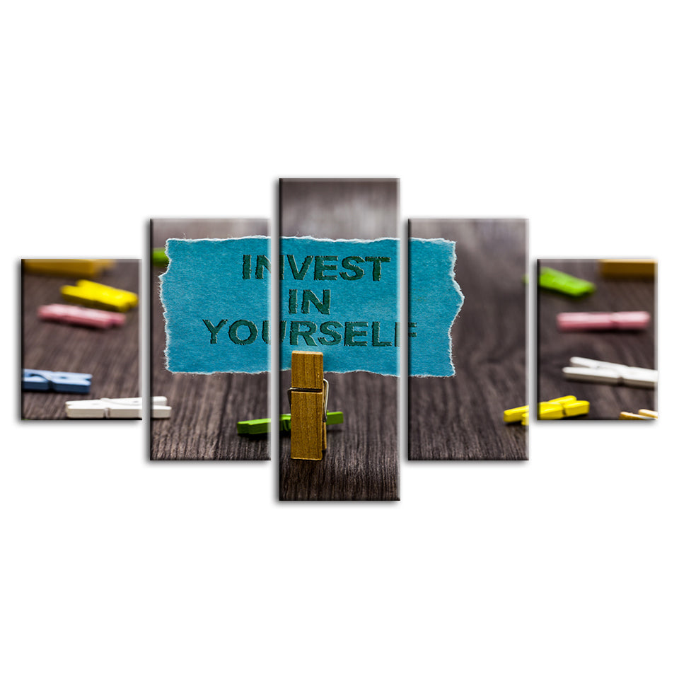 Investiere in dich selbst 5 Teile - Leinwand Wandkunst Malerei