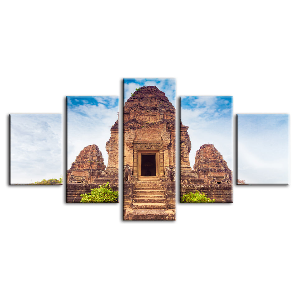 Antiker Tempel 5 Teile - Leinwand Wandkunst Gemälde